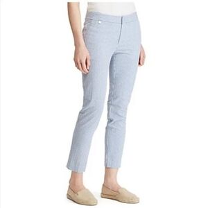 Ralph Lauren Size 16 Blue and White Striped Seersucker Pants